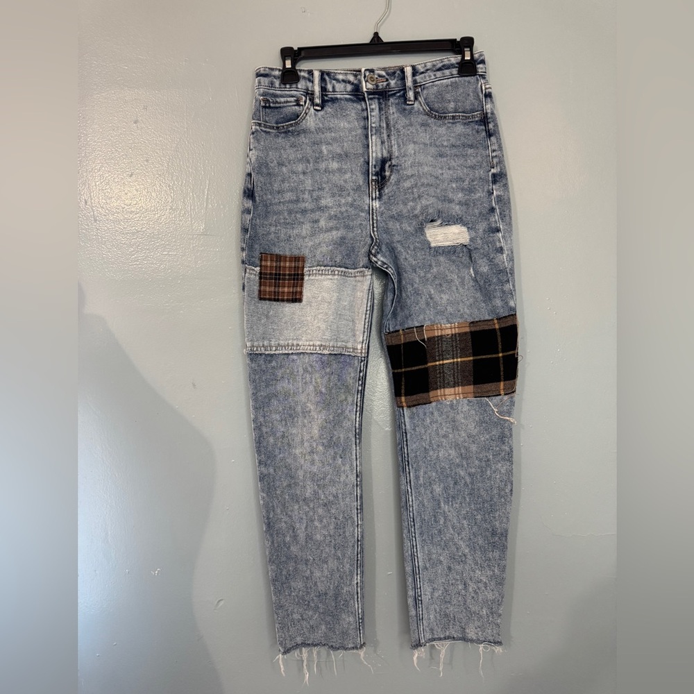 Hollister Blue Denim with Brown Leather Patch